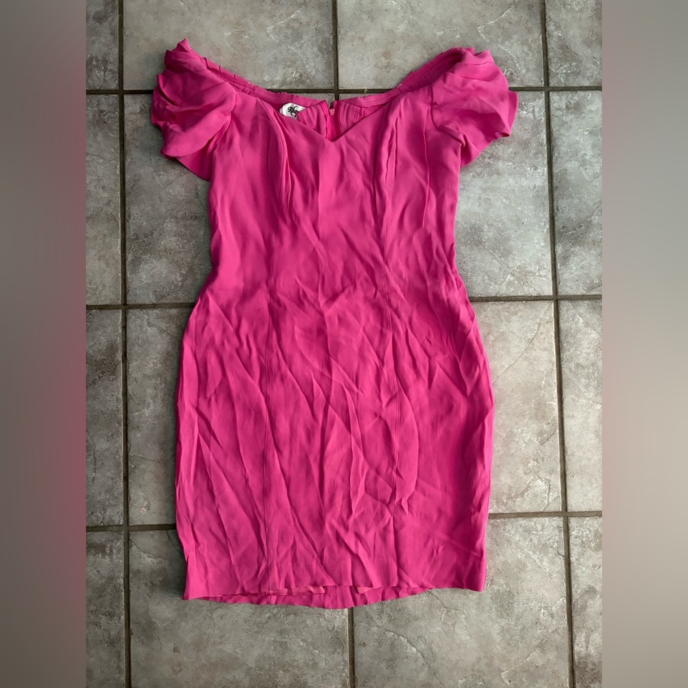 VINTAGE Pink Rhapsody Off-Shoulder Dress - Picture 7 of 15